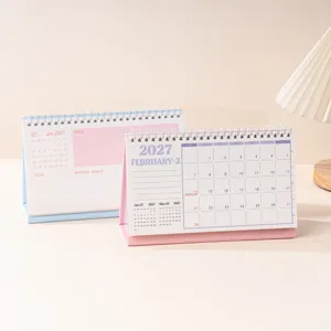 calendario de escritorio 2027 mini agenda portátil bloc de notas bonito decoración