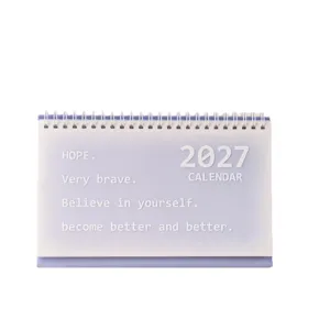 2027 calendario de escritorio minimalista morado estético planificador memo tierno