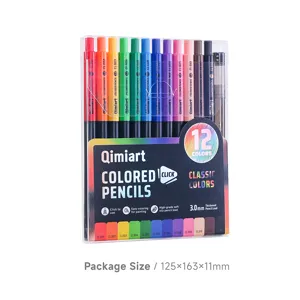 12 Colors Click Colored Pencils Set Professional Oily Drawing Pens with Storage Box