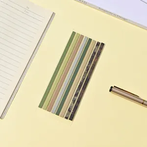 Detailed shot of Morandi color ultra-thin translucent sticky notes index tabs set for study.