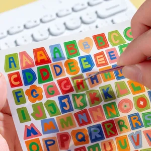 Colorful alphabet letter symbols waterproof PET stickers for DIY scrapbooking journaling.