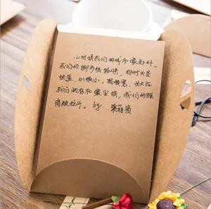 Carte de vœux vintage en papier kraft avec support pliable et message de bénédiction pour fêtes.