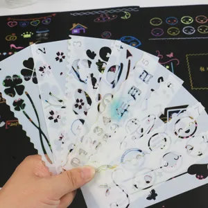 Plastic Tekening Sjabloon Liniaal Set Klaver Patroon Stencil Liniaal Voor Kinderen DIY Scrapbooking Journaling School Kunstbenodigdheden