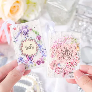 Vintage bloemenkant decoratieve labels en boekenleggers voor journaling, scrapbooking en knutselen.
