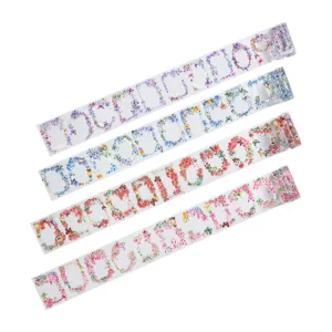 PET bloemendecoratie alfabet plakband stickerrollen voor dagboek, scrapbooking en DIY ambachten.