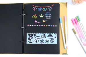 DIY dagboek tekening sjabloon Scrapbook Art Tool Set met mooie creatieve patronen