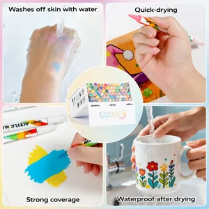 Dual-tip 72 120 168 color acrylic marker set with brush and fine tips for art drawing painting.