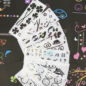 Kunststof tekenisjablonen sjablonen set voor kinderen DIY dagboek scrapbooking tekenbord.