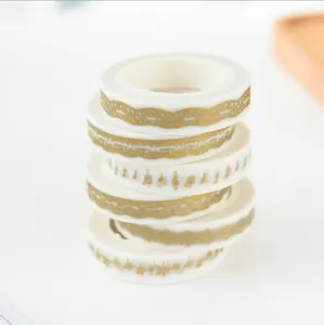 Gold foil washi tape set decorative adhesive masking tape for DIY scrapbooking journaling