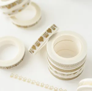 DIY washi tape thin gold foil decorative masking tape set for journal album scrapbooking