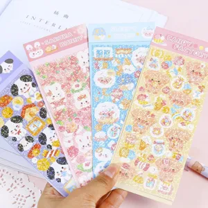 Lechong Life Series Cute Cartoon Animals PVC Waterproof Stickers DIY Scrapbooking Decorative Decals For Journaling Crafts