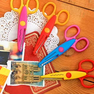 Creative DIY craft decorative scissors with wavy edge design for handmade photo albums.