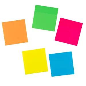 Ensemble de notes autocollantes transparentes colorées blocs-notes étanches papeterie de bureau.