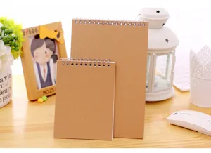 Kraft paper spiral notebook blank sketch book diary notepad for drawing and office school supplies