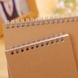 Kraft paper spiral notebook blank sketch notepad cute stationary daily journal school office use