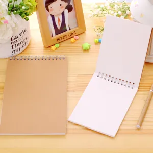 Kraft paper spiral notebook blank sketch pad memo pad diary writing book for school office