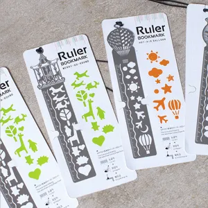 Stainless Steel Metal Bookmark Ruler Hollow Drawing Template Cute Animal Pattern For Student Office School Supplies