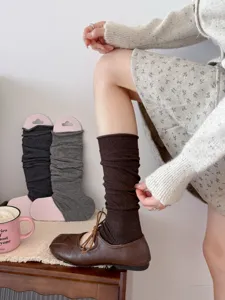 Knitted leg warmers for women, cozy slouchy long socks, ballet style stack socks for autumn.