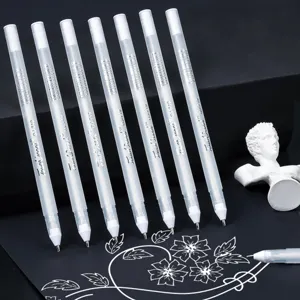 White highlight pen set for art drawing, illustration, sketching, and bullet journaling design.
