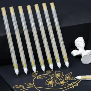 Golden metallic gel pens set for art drawing bullet tip waterproof marker pen art craft supply