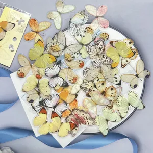 Transparent waterproof butterfly stickers decorative pack for journaling water bottle