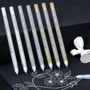 Anben Metallic Marker Pens Gold Silver White Bullet Nib Paint Pens For Drawing Hand Lettering Art Supplies