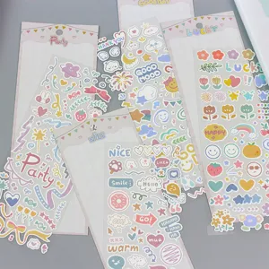 Korean DIY Decorative Laser Stickers Cute PVC Handaccount Scrapbooking Stationery Supplies Lucky Party Theme Sticker Pack