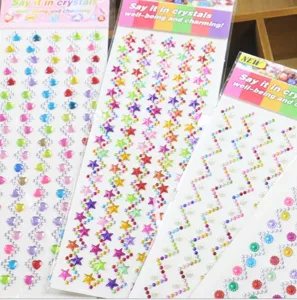 DIY Acrylic Rhinestone Stickers Heart Pearl Sunflower Star Colorful Gem Sticker For Scrapbook Phone Craft Embellishment