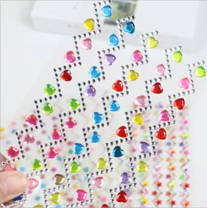 Acrylic rhinestone stickers DIY crystal diamond crafts heart shaped glitter stickers.