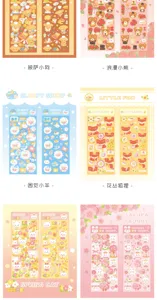 Cute cartoon sticker sheets set for DIY journaling and crafts, waterproof PVC material.