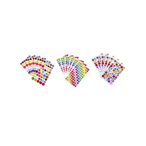 Colorful decorative sticker set featuring dots, hearts, and stars for creative crafting.