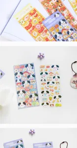 Cute cartoon puppy and fox PVC waterproof stickers, perfect for DIY journaling and decorating.