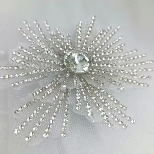 Applique florale en strass de cristal scintillant pour vêtements chaussures accessoires de bricolage