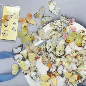 Cute butterfly transparent PET stickers for journal scrapbooking waterproof decor items.