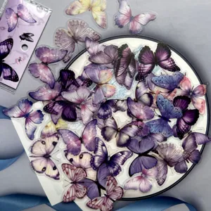 Transparent PET butterfly stickers waterproof cute stationery decorative sticker pack for journal