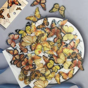Cute PET waterproof butterfly stickers pack for journaling planner craft decor 40pcs clear design