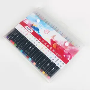 20-color watercolor brush pens soft tip art markers for comic drawing and calligraphy set.
