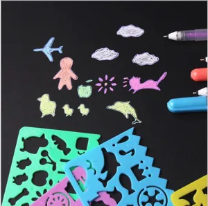 Cartoon DIY Malvorlagen Set mit Linealen und bunten Stiften für Kinder Kunst Handwerk
