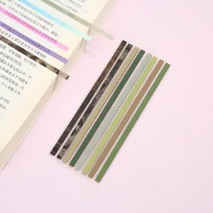 Morandi color translucent sticky notes index tabs, detail view of self-adhesive page markers.