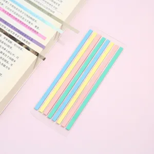 Morandi color translucent index sticky notes, long strip tabs for note-taking and book marking.