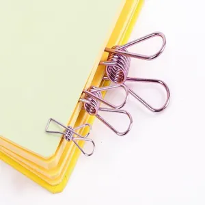 Clips de metal morado, bonitos sujetapapeles para diario, clasificación y organización oficina.