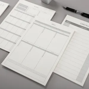Carnet de Planification Quotidienne Minimaliste Enregistrement Efficace du Calendrier de Travail Formulaire de Mémo Chronologie Quotidienne Fournitures de Bureau
