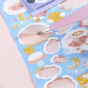 Cute pastel sheep stickers sheet holographic DIY stationery waterproof journaling decal