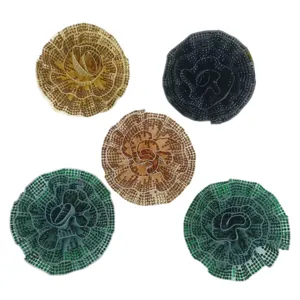 Large rhinestone flower brooch accessories, sparkling crystal floral shoe charms for DIY clothing.