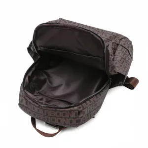 Stylish brown monogram women backpack casual travel large capacity casual daypack daily use