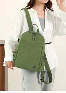 Women casual nylon backpack lightweight large capacity travel school daypack daily use