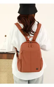 Casual lightweight nylon backpack for women travel daypack and school bookbag details
