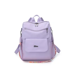 Women backpack anti-theft lavender travel casual lightweight school bag wide colorful strap