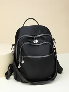 Women Fashion Nylon Backpack Casual Large Capacity Travel Bag Commuter School Bookbag Multi Pocket Daily Daypack