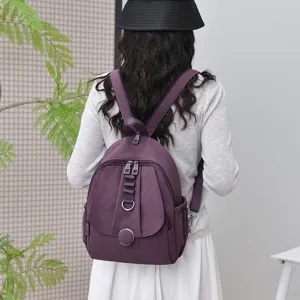 Women fashion casual multi-functional purple backpack lightweight travel daily commuter bag